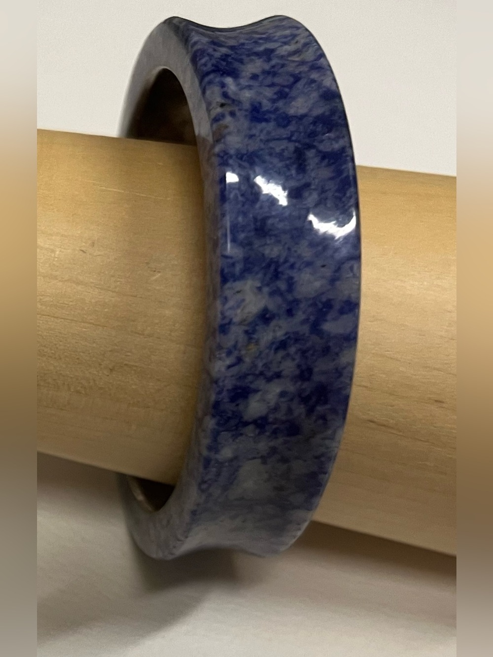 Blue Sodalite Sterling Silver Bangle Bracelet